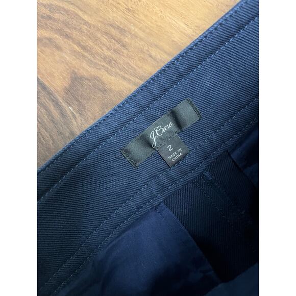 J. Crew Women 2 Officer Navy Patch-Pocket Stretch Twill Wide-Leg Pant - Picture 6 of 8